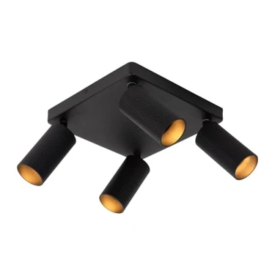 Image of Clubs Modern Ceiling Spotlight 4xGU10 Black