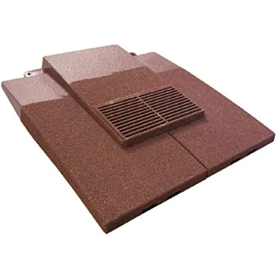 Image of Old Red Granulated Plain in Line Tile Vent &amp; Flexi Pipe Adaptor GTV PT Gran