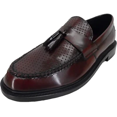 Image of Mazeys Mens Ikon Original Selecta All Leather Loafers (Punched Oxblood,6)