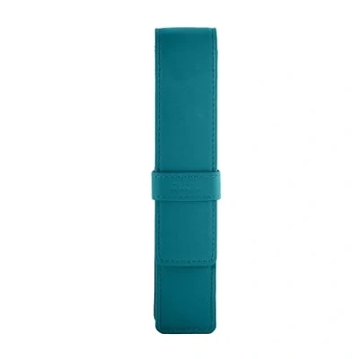 Image of DiLoro Leather Single Pen Case Pencil Pouch Holder for One Fountain Ballpoint Rollerball and (Turquoise)