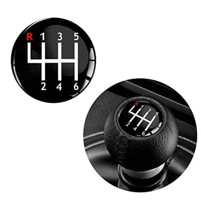 Image of Biomar Labs® 1 x 3D Silicone Shift 6 Speed Gear Lever Knob Cover Sticker Decal Diameter 30mm Emblem Auto Tuning S 56