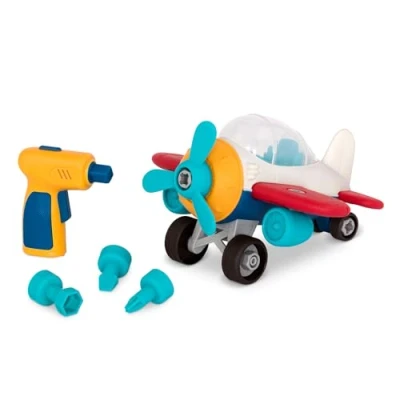Image of Wonder Wheels by Battat Take Apart Airplane Toy with Drill for Kids Aged 3 Years &amp; Up (27Pc)