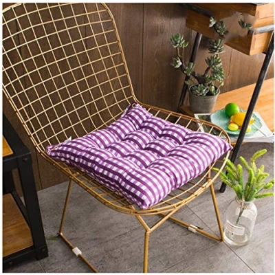 Image of Uministyle Pack of 2 Padded Cushion Chair Seat Pads for Dining Pad Room Garden Kitchen Office Cushions 40x40 cm with ties (purple)