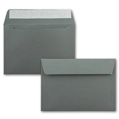 Image of Colourful Envelopes C6 11.4 x 16.2 cm with Adhesive 50 Umschläge 63 Anthracite