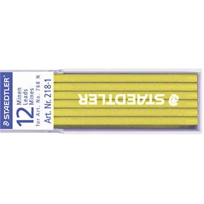 Image of STAEDTLER 218 1 Lumocolor Non Permanent Refill Lead for 3mm Leadholders Yellow (Pack of 12 Leads)