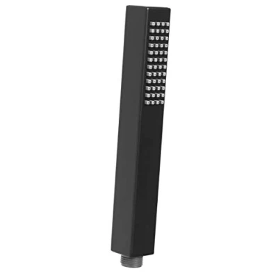 Image of Long Rectangle Shaped Shower Head Replacement Matte Black Colour Bathroom Handle