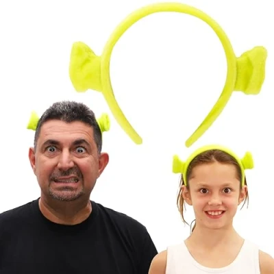 Image of Toyland® Shrek Dressing Up Ears Green Ogre Headband Fancy Dress Accessories One Size Fits All