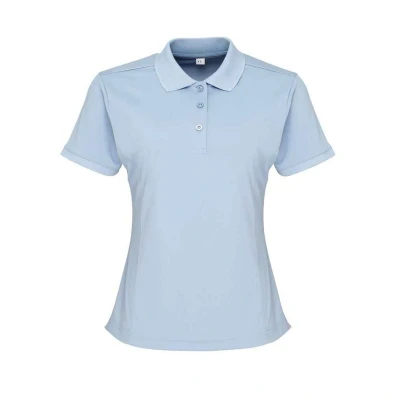 Image of Premier Womens/Ladies Coolchecker Pique Polo Shirt (Light Blue) Size 10 UK