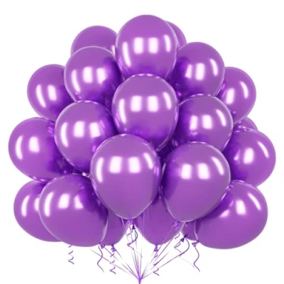 Image of Teselife Metallic Purple Balloons, 50Pcs 12 Inch Shiny Chrome Balloon Arch Garland Kit Men Women Birthday Proposal Wedding Valentine Anniversary Engagement Baby Bridal Shower Party Decorations