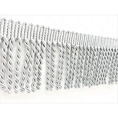 Image of 10metres Bullion Fringe 10cm Wide, Upholstery Fringing Trimming by MNJ Trimmings (Silver)
