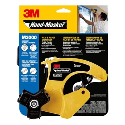 Image of 3M Hand Masker Film and Paper Dispenser M3000, 1 Dispenser, All Tapes Widths Use on Windows, Doors, Bathtubs Other Surfaces (without blade)