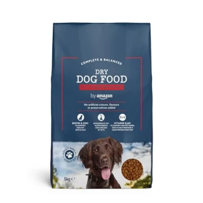 Image of by Amazon Complete Dry Dog Food for Adult Dogs, Rich in Beef with Peas, 1 Pack of 5kg