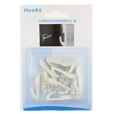 Image of 10pcs White Picture Hanger Hooks Ideal for Hanging Frames On Brick, Hollow Cavity, Drywall or Plasterboard by Lifeswonderful