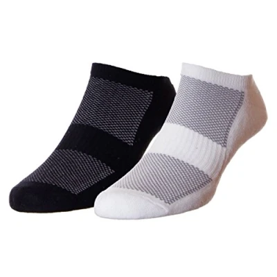 Image of HJ Hall Men&#039;s Pack of 2 Bamboo Trainer Liner Socks (Black/White) 11 13