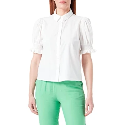 Image of PIECES Women&#039;s PCLALA 2/4 Sleeve Shirt Blouse, Cloud Dancer, XL