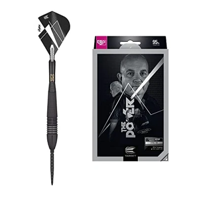Image of Target Darts Unisex&#039;s Phil Taylor Power 9 Five Gen 8 95% Tungsten Swiss Point Steel Tip Set, Black and White, 26G