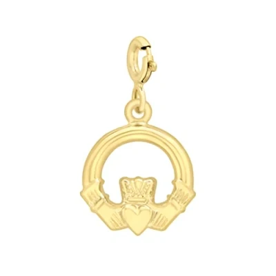 Image of Carissima Gold Women&#039;s 9ct Yellow Claddagh Charm