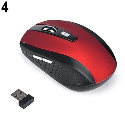Image of strimusimak Wireless Gaming Mouse Ergonomic USB Receiver Mice 1200 dpi 2.4 GHz for Laptop Red (7500)
