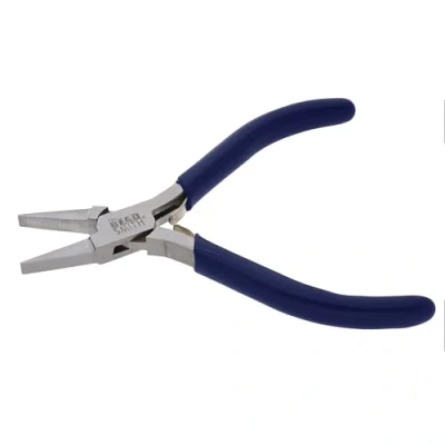 Image of The Beadsmith Flat Nose Pliers Economy Line 4.5 inches (114mm) Vinyl Grip Handle with Double Leaf Springs Jewelry Making Tool for Creating Bracelets, Earrings and Necklaces