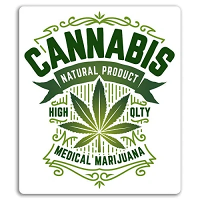 Image of 2 x 10cm Cannabis Vinyl Stickers Weed Dope Marijuana Fun Sticker Laptop #18061 (10cm Tall)