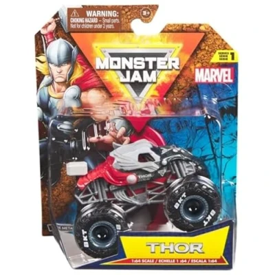 Image of Monster Jam 2024 Marvel 1:64 Scale Diecast Series 1 Truck with Flag: Thor