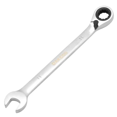 Image of DAKCOS Fixed Head Reversible Ratchet Spanner 11mm Ratcheting Combination Wrench Chrome Vanadium Steel