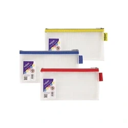 Image of Snopake Mesh Zippa Bag EVA DL 300 Mircon Assorted Colours (Pack 3)