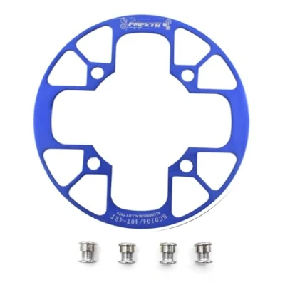Image of UPANBIKE Montain Bike Chainring Guard 104 BCD Aluminum Alloy Chain Ring Protector Cover for 32 34T 36 38T 40 42T Sprockets (32T 34T, Blue)