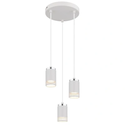 Image of Korben Cluster Pendant Ceiling Light White Matt 3x GU10