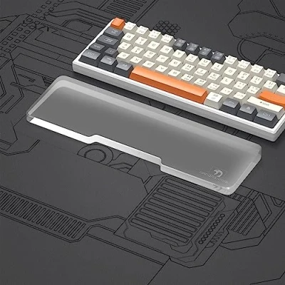 Image of MAMBASNAKE CNC Acrylic Wrist Rest for Mini 60% Keyboard Hand Support Anti Slip Rubber Feet Ergonomic Cushion Palm Office/Gaming/Typing/Laptop 61 Keys