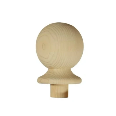 Image of Blueprint Joinery Pine Ball Newel Post Cap, Clear to fit 82mm Posts, 95 x 75mm (Full Cap)