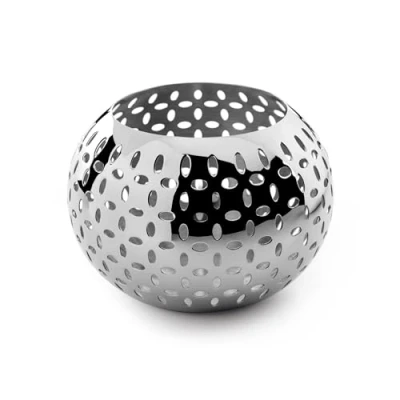 Image of Robert Welch Sesame Tealight Holder, Large. Made from Stainless Steel. included.