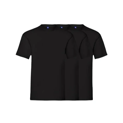 Image of BRAND KRUZE Mens T Shirt Regular Fit Plain Cotton Tee Crew Neck Top Casual Short Sleeve KZTS138 Tshirt Black XL (3 Pack)