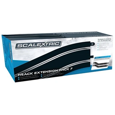 Image of Scalextric C8556 Track Extension Pack 7 4 x 350 mm Straights, Radius 3 Curve 22.5 Accessory,Black