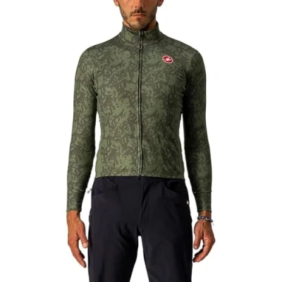 Image of CASTELLI Men&#039;s Unlimited TH Jersey Sweatshirt, Military Green/Light Military, M