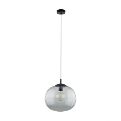 Image of TK Lighting Vibe pendant light, graphite grey transparent glass, Ø 35 cm