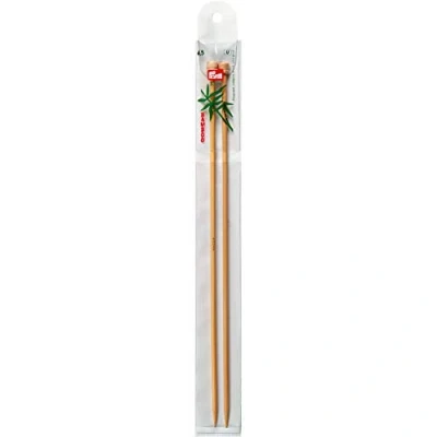 Image of Prym 33 cm x 4.50 mm Single Pointed Knitting Pins, Bamboo,Beige