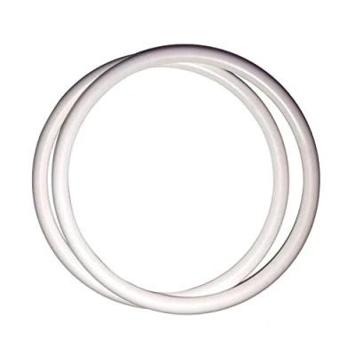 Image of Linic Products UK Made Bag/Purse Handles, Plastic, Round, White, 1 Pair, Large, 20cm, Macrame, Sewing (S7797). Free Postage.