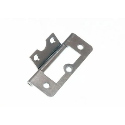 Image of 1 Pair (2 Hinges) X BZP Zinc Plated Steel Cabinet Door Flush Hinges (63mm)