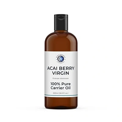 Image of Mystic Moments Acai Berry Virgin Carrier Oil 500ml Pure &amp; Natural Perfect For Hair, Face, Nails, Aromatherapy, Massage and Dilution Vegan GMO Free