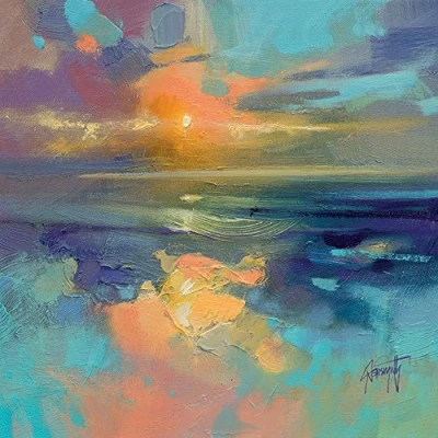 Image of Scott Naismith AFWDC95554 WDC95554 &quot;Cerulean Cyan Study&quot; Canvas Print, Cotton, Multi Colour, 3.20 x 40.00 cm