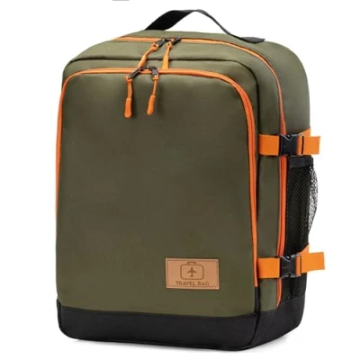 Image of Hand Luggage for Ryanair Multifunctional Carry On Travel Backpack Size 40x25x20cm Baggage Cabin Flight Weekend Bag Color Green Orange [102]