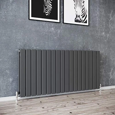 Image of ELEGANT 600 x 1360 mm Anthracite Designer Radiator Horizontal Column Heater Double Flat Panel