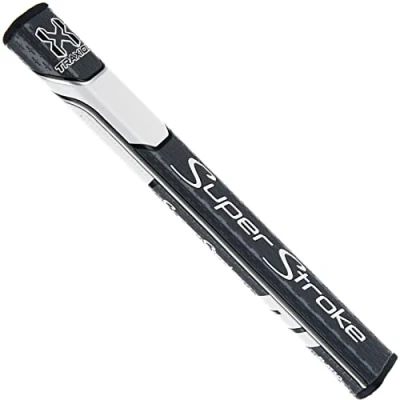 Image of Super Stroke Traxion Pistol GT Tour Golf Putter Grip, Gray/White (Pistol Tour) Advanced Surface Texture That Improves Feedback and Tack Minimize Grip Pressure with a Unique Parallel Design