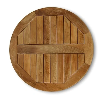 Image of BrackenStyle grade A Teak Round table top 80cm Diameter Circular Wooden Tabletop Commercial wood