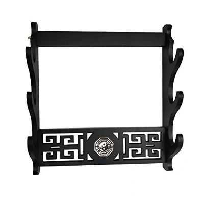 Image of GOONSDS Wall Mount Sword Holder Samurai Display Hanger for Katana Wakizashi 3Tier,Bagua 3 Tier