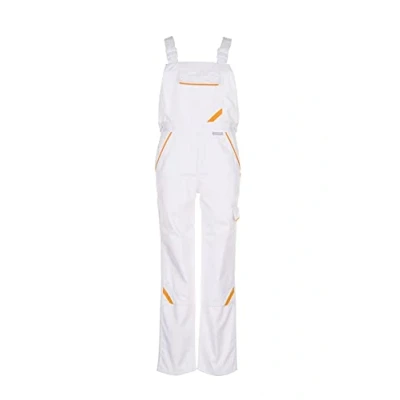 Image of Planam 2337040 Size 40 &quot;Highline Dungarees Pure White/Yellow