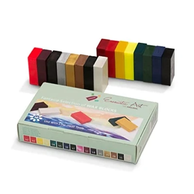 Image of Encaustic Art The Original FANTASIA SELECTION Set of 16 Wax Block Colors Beeswax For Supplies Non Toxic, Handcrafted in Germany