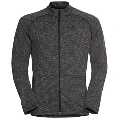 Image of Odlo Men&#039;s Sesvenna mid layer zip, black melange, XL