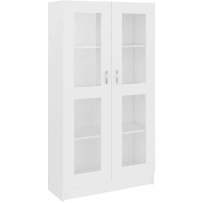 Image of vidaXL Vitrine Cabinet White 82.5x30.5x150 cm Engineered Wood